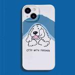For iPhone 13 Film Printing Ultra-thin All Inclusive PC Phone Case(Blue Dog)