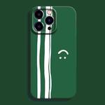 For iPhone 13 Pro Film Printing Ultra-thin All Inclusive PC Phone Case(Green Smiley)