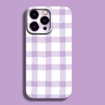 For iPhone 13 Pro Film Printing Ultra-thin All Inclusive PC Phone Case(Purple Plaid)