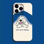 For iPhone 13 Pro Max Film Printing Ultra-thin All Inclusive PC Phone Case(Blue Dog)