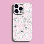 For iPhone 12 Pro Film Printing Ultra-thin All Inclusive PC Phone Case(Pink Rabbit)