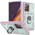 For Samsung Galaxy Note20 Ultra Sliding Camera Cover TPU + PC Phone Case(Green+Pink)