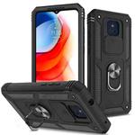 For Motorola Moto G Play 2021 Sliding Camera Cover TPU + PC Phone Case(Black+Black)