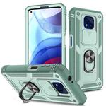 For Motorola Moto G Power 2021 Sliding Camera Cover TPU + PC Phone Case(Green+Green)