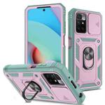 For Xiaomi Redmi 10 Sliding Camera Cover TPU + PC Phone Case(Pink+Green)