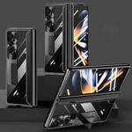 For Samsung Galaxy Z Fold4 Full Body Electroplating Hinge Phone Case(Black)