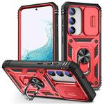 For Samsung Galaxy S23 5G Sliding Camera Cover TPU + PC Phone Case(Red+Black)