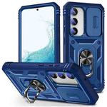 For Samsung Galaxy S23 5G Sliding Camera Cover TPU + PC Phone Case(Blue+Blue)