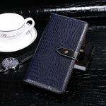 For Xiaomi Mi 10 idewei Crocodile Texture Horizontal Flip Leather Case with Holder & Card Slots & Wallet(Dark Blue)