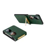 For Huawei P50 Pocket SULADA Invisible Bracket Leather Back Cover Phone Case(Dark Green)