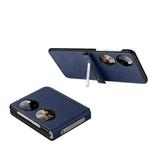 For Huawei P50 Pocket SULADA Invisible Bracket Leather Back Cover Phone Case(Blue)