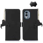 For Nokia X30 5G Genuine Leather Magnetic RFID Leather Phone Case(Black)