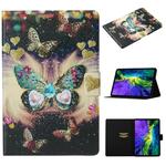 For iPad Pro 11 (2020) Coloured Drawing Pattern Horizontal Flip Leather Tablet Case with Holder & Card Slot & Sleep / Wake-up Function(Butterflies)