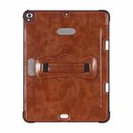 For iPad Air / Air 2 / Pro 9.7 / 9.7 2017-2018 360 Degree Rotation Handheld Leather Back Tablet Case with Pencil Slot(Brown)