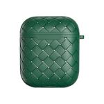 For AirPods 1 / 2 Weave Texture TPU Wireless Earphone Protective Case(Green)