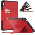 For iPad 10th Gen 10.9 2022 PC + TPU + PU Protective Tablet Case with Pen Slot / Sleep / Wake-up Function(Red)