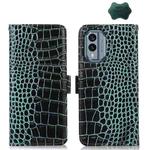 For Nokia X30 5G Crocodile Top Layer Cowhide Leather Phone Case(Green)