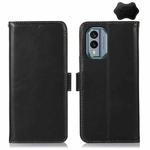 For Nokia X30 5G Crazy Horse Top Layer Cowhide Leather Phone Case(Black)