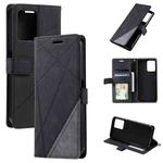 For Realme C30 4G Skin Feel Splicing Leather Phone Case(Black)