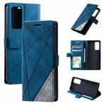 For Xiaomi Redmi 11 Prime 4G Skin Feel Splicing Leather Phone Case(Blue)