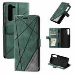 For Samsung Galaxy S23 5G Skin Feel Splicing Leather Phone Case(Green)