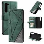 For Samsung Galaxy S23+ 5G Skin Feel Splicing Leather Phone Case(Green)