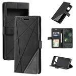 For Google Pixel 7 Skin Feel Splicing Leather Phone Case(Black)