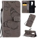 For OnePlus 8 Pro 3D Butterflies Embossing Pattern Horizontal Flip Leather Case with Holder & Card Slot & Wallet & Lanyard(Grey)