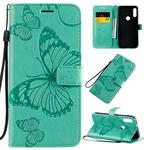 For Motorola Moto E7 3D Butterflies Embossing Pattern Horizontal Flip Leather Case with Holder & Card Slot & Wallet & Lanyard(Green)