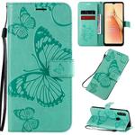 For OPPO A8 / A31 (2020) 3D Butterflies Embossing Pattern Horizontal Flip Leather Case with Holder & Card Slot & Wallet & Lanyard(Green)