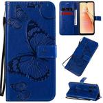 For OPPO A8 / A31 (2020) 3D Butterflies Embossing Pattern Horizontal Flip Leather Case with Holder & Card Slot & Wallet & Lanyard(Blue)