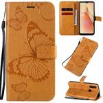 For OPPO A8 / A31 (2020) 3D Butterflies Embossing Pattern Horizontal Flip Leather Case with Holder & Card Slot & Wallet & Lanyard(Yellow)