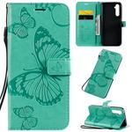 For OPPO Realme 6 Pro 3D Butterflies Embossing Pattern Horizontal Flip Leather Case with Holder & Card Slot & Wallet & Lanyard(Green)