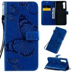 For OPPO Realme 6 Pro 3D Butterflies Embossing Pattern Horizontal Flip Leather Case with Holder & Card Slot & Wallet & Lanyard(Blue)