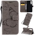 For OPPO Realme 6 Pro 3D Butterflies Embossing Pattern Horizontal Flip Leather Case with Holder & Card Slot & Wallet & Lanyard(Grey)