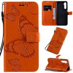 For OPPO Realme 6 Pro 3D Butterflies Embossing Pattern Horizontal Flip Leather Case with Holder & Card Slot & Wallet & Lanyard(Orange)