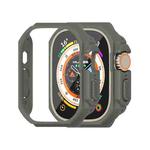 For Apple Watch Ultra 49mm Mijobs Ultra-thin Bezel PC Watch Case(khaki Green)