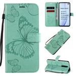 For Xiaomi Redmi K30 3D Butterflies Embossing Pattern Horizontal Flip Leather Case with Holder & Card Slot & Wallet & Lanyard(Green)