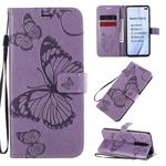 For Xiaomi Redmi K30 3D Butterflies Embossing Pattern Horizontal Flip Leather Case with Holder & Card Slot & Wallet & Lanyard(Purple)