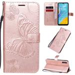 For Huawei Enjoy 10e 3D Butterflies Embossing Pattern Horizontal Flip Leather Case with Holder & Card Slot & Wallet & Lanyard(Rose Gold)