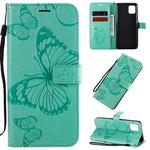 For Galaxy A81 / M60s / Note10 Lite 3D Butterflies Embossing Pattern Horizontal Flip Leather Case with Holder & Card Slot & Wallet & Lanyard(Green)