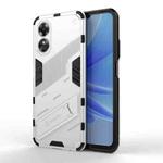 For OPPO A17 4G Global Punk Armor 2 in 1 PC + TPU Shockproof Phone Case with Holder(White)