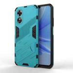 For OPPO A17 4G Global Punk Armor 2 in 1 PC + TPU Shockproof Phone Case with Holder(Blue)