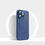 For iPhone 14 Pro Max CD Texture MagSafe Liquid Silicone Phone Case(Midnight Blue)