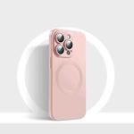 For iPhone 14 Pro Max CD Texture MagSafe Liquid Silicone Phone Case(Light Pink)