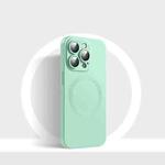 For iPhone 14 Pro CD Texture MagSafe Liquid Silicone Phone Case(Mint Green)