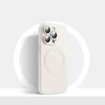 For iPhone 13 Pro Max CD Texture MagSafe Liquid Silicone Phone Case(White)