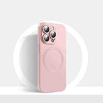 For iPhone 13 Pro CD Texture MagSafe Liquid Silicone Phone Case(Light Pink)