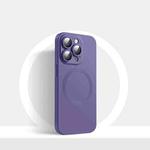 For iPhone 13 CD Texture MagSafe Liquid Silicone Phone Case(Dark Purple)