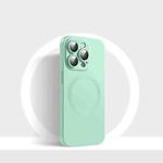 For iPhone 12 Pro CD Texture MagSafe Liquid Silicone Phone Case(Mint Green)